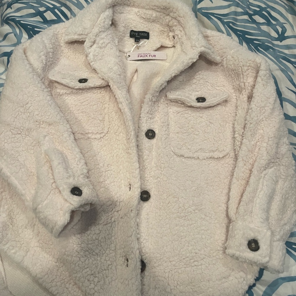 Ivory Teddy Bear Shacket Coat